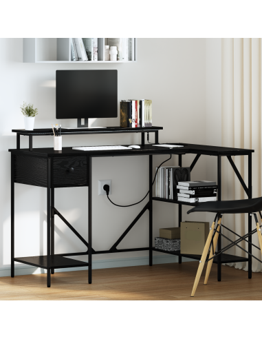 Scrivania Rovere Nero 120 x 79 x 86,5 cm Legno multistrato