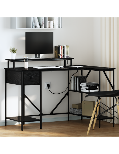 Scrivania Rovere nero 120 x 79 x 86.5 cm Legno multistrato