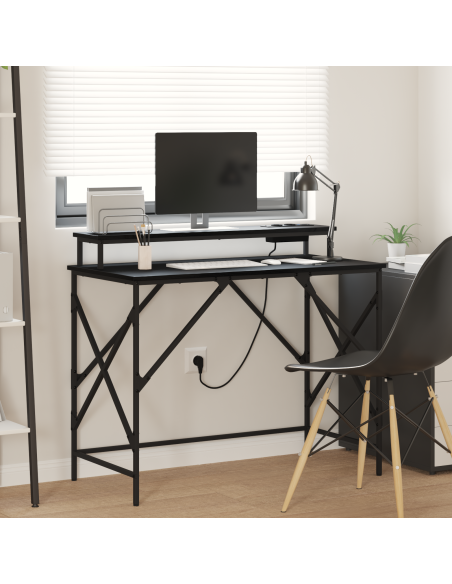 Scrivania Rovere nero 100 x 50 x 86.5 cm Legno multistrato