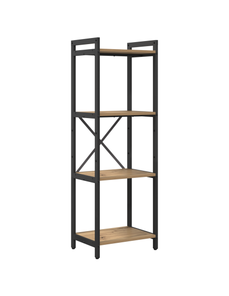 Libreria rovere artigianale 40 x 30 x 118 cm Legno e Acciaio