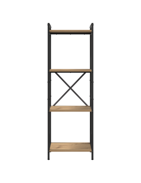 Libreria rovere artigianale 40 x 30 x 118 cm Legno e Acciaio