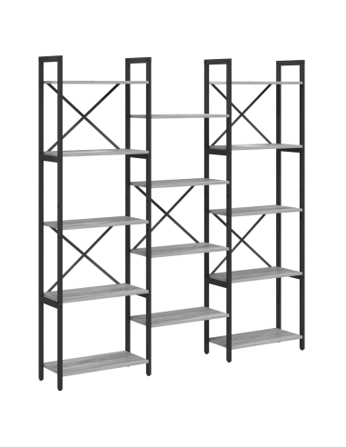 Libreria Grigio sonoma 156 x 25 x 167 cm Legno multistrato