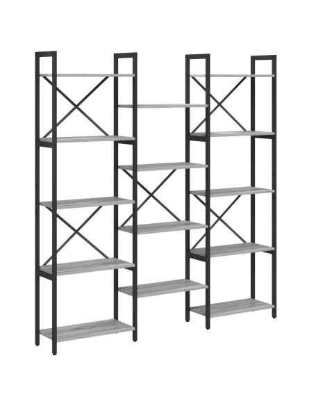 Libreria Grigio sonoma 156 x 25 x 167.5 cm Legno multistrato