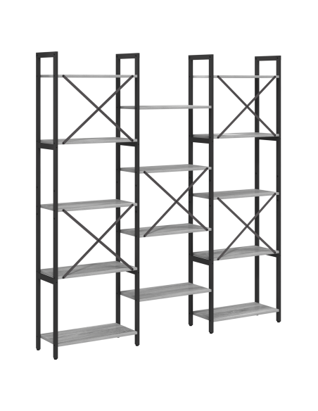 Libreria Grigio sonoma 156 x 25 x 167.5 cm Legno multistrato