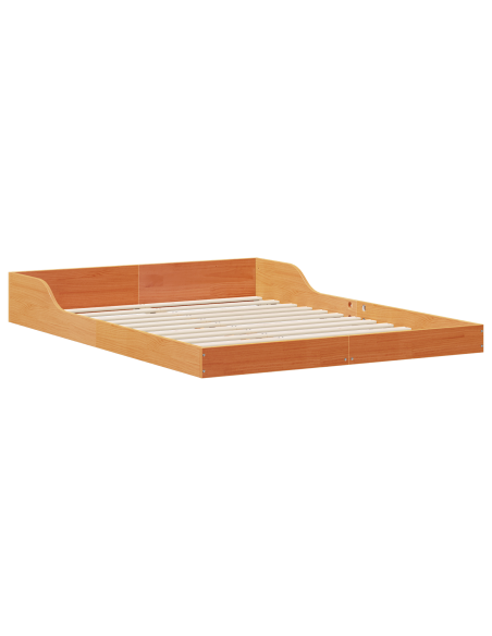Struttura del letto Cera marrone 135 x 190 cm Legno di pino