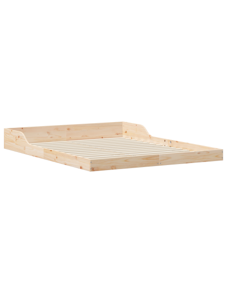 Struttura del letto Marrone 160 x 220 cm Legno di pino massello