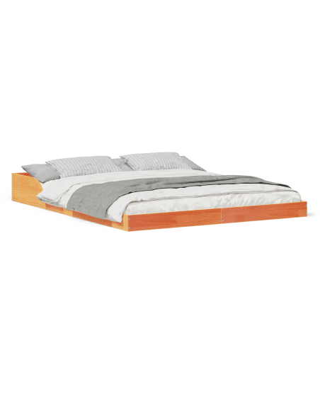 Struttura del letto Cera marrone 140 x 210 cm