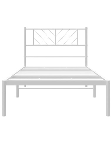 Giroletto con Testiera Metallo Bianco 100x200 cm