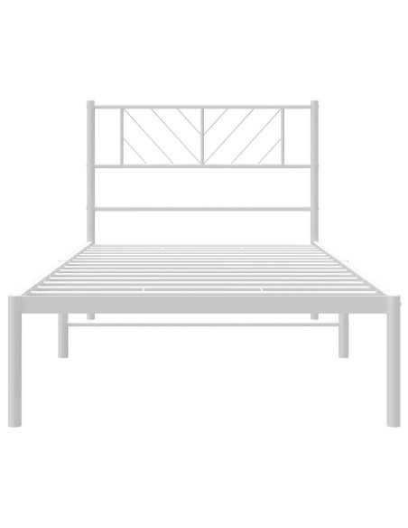 Giroletto con Testiera Metallo Bianco 100x200 cm