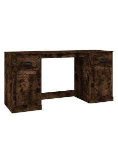 Scrivania con Armadietto Rovere Fumo in Legno Multistrato