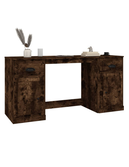 Scrivania con Armadietto Rovere Fumo in Legno Multistrato
