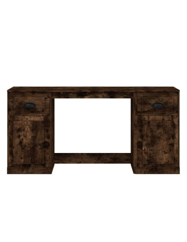 Scrivania con Armadietto Rovere Fumo in Legno Multistrato