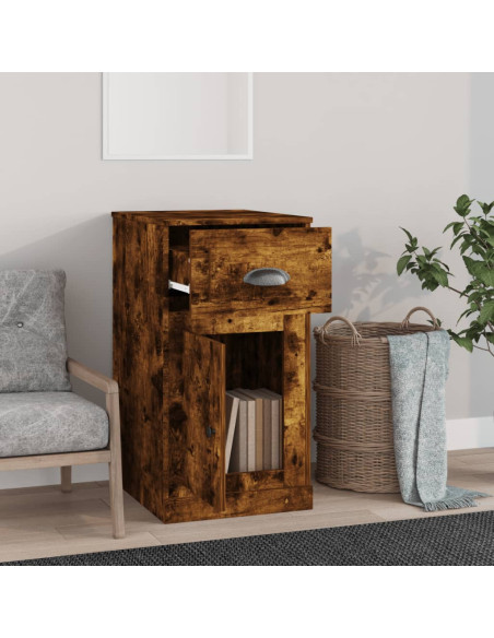 Mobiletto con Cassetto Rovere Fumo 40x50x75cm Legno Multistrato
