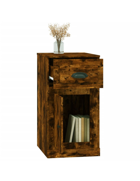 Mobiletto con Cassetto Rovere Fumo 40x50x75cm Legno Multistrato