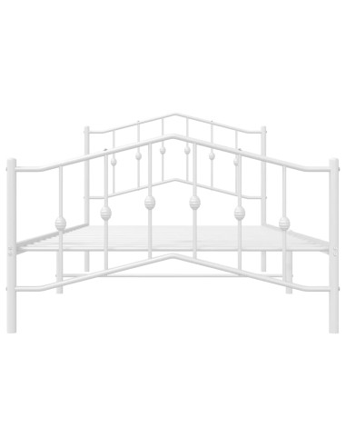 Giroletto con Testiera e Pediera Metallo Bianco 100x200 cm