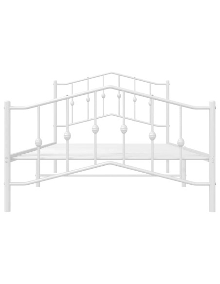 Giroletto con Testiera e Pediera Metallo Bianco 100x200 cm