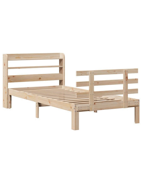 Giroletto con Testiera 75x190 cm in Legno Massello di Pino