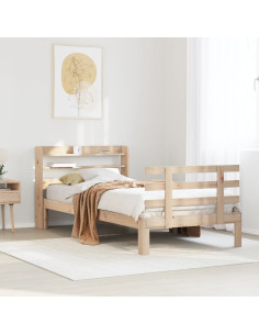 Giroletto con Testiera 75x190 cm in Legno Massello di Pino 2