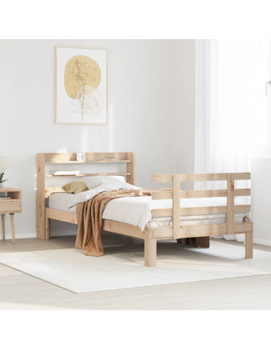 Giroletto con Testiera 75x190 cm in Legno Massello di Pino