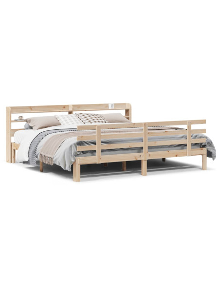 Giroletto con Testiera 200x200 cm in Legno Massello di Pino