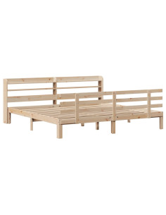 Giroletto con Testiera 200x200 cm in Legno Massello di Pino 2