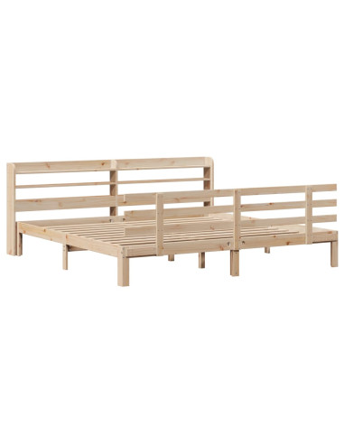 Giroletto con Testiera 200x200 cm in Legno Massello di Pino