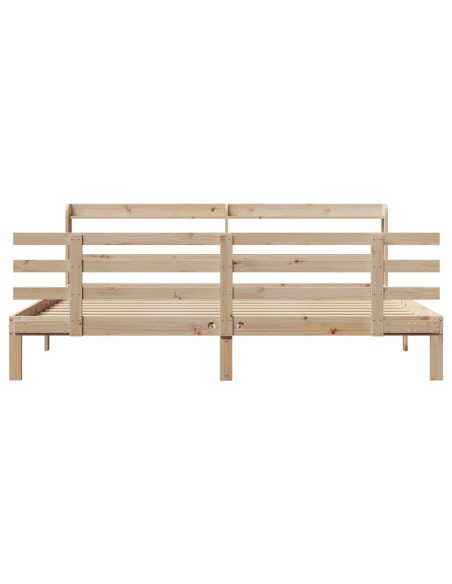 Giroletto con Testiera 200x200 cm in Legno Massello di Pino