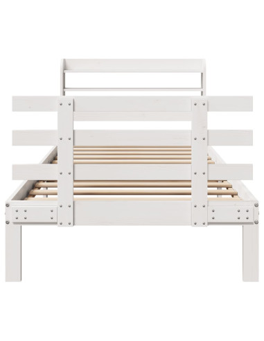 Giroletto con Testiera senza Materasso Bianco 90x190 cm