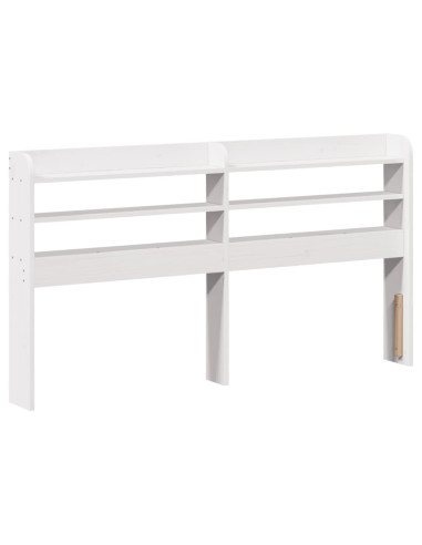 Giroletto con Testiera Bianco 120x190 cm Legno Massello di Pino