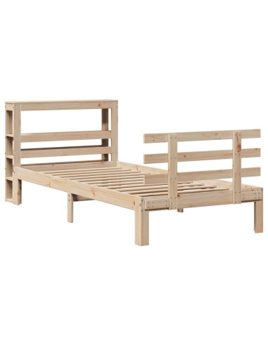 Giroletto con Testiera 75x190 cm in Legno Massello di Pino