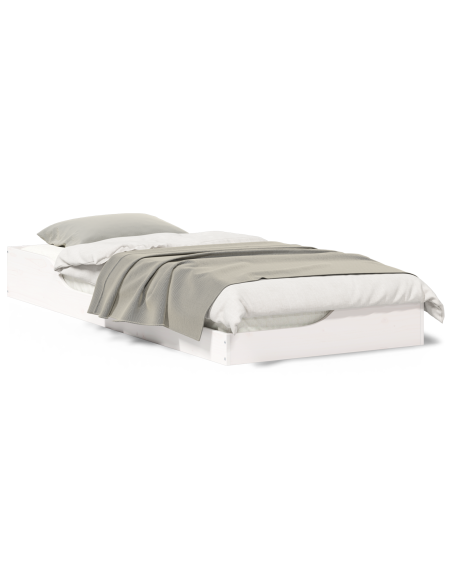 Struttura letto a terra Bianco 100 x 210 cm Legno