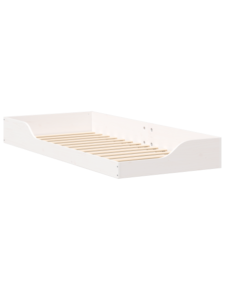 Struttura letto a terra Bianco 100 x 210 cm Legno