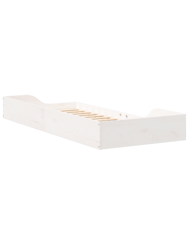Struttura del letto Bianco 100 x 210 cm Pino massello