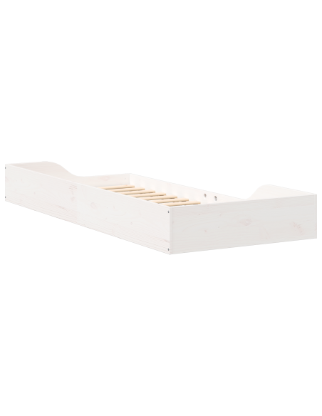 Struttura del letto Bianco 100 x 210 cm Pino massello