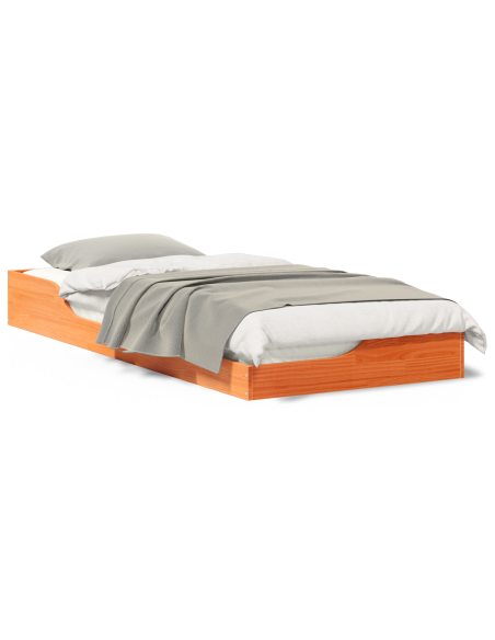 Struttura letto a terra Cera marrone 100 x 210 cm