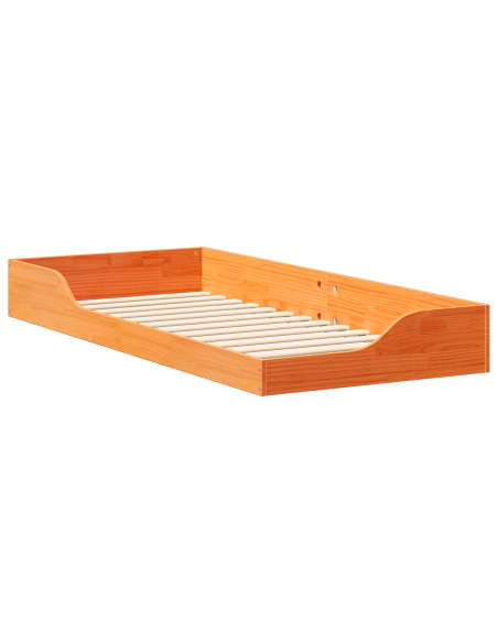 Struttura letto a terra Cera marrone 100 x 210 cm