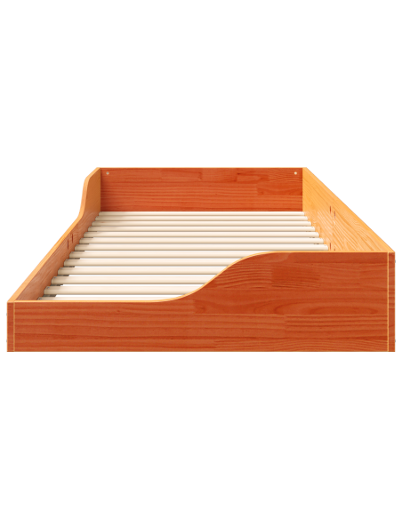 Struttura letto a terra Cera marrone 100 x 210 cm