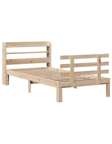 Giroletto con Testiera 90x190 cm in Legno Massello di Pino