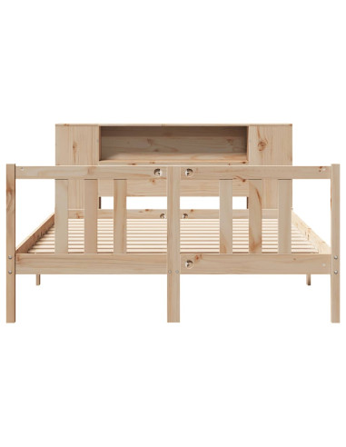 Letto Libreria senza Materasso 135x190 cm in Legno di Pino