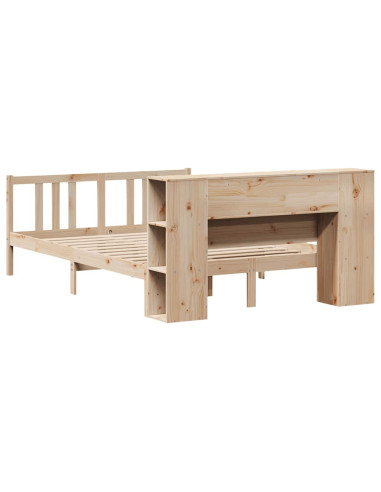Letto Libreria senza Materasso 135x190 cm in Legno di Pino
