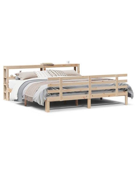 Giroletto con Testiera 200x200 cm in Legno Massello di Pino