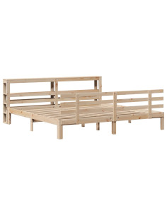 Giroletto con Testiera 200x200 cm in Legno Massello di Pino 2