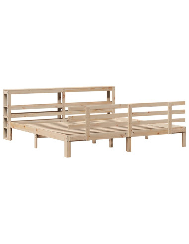 Giroletto con Testiera 200x200 cm in Legno Massello di Pino