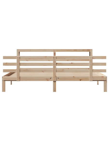Giroletto con Testiera 200x200 cm in Legno Massello di Pino