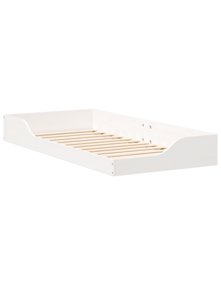 Struttura letto a terra Bianco 100 x 200 cm