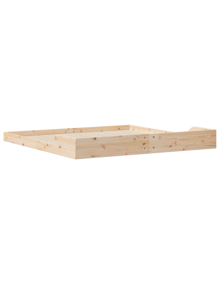 Struttura del letto Marrone 200 x 220 cm Legno di pino massello