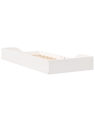 Struttura del letto Bianco 90 x 200 cm Pino massello