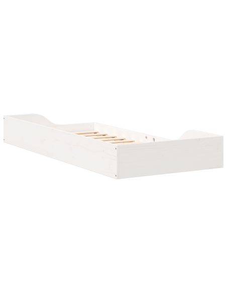 Struttura del letto Bianco 90 x 200 cm Pino massello