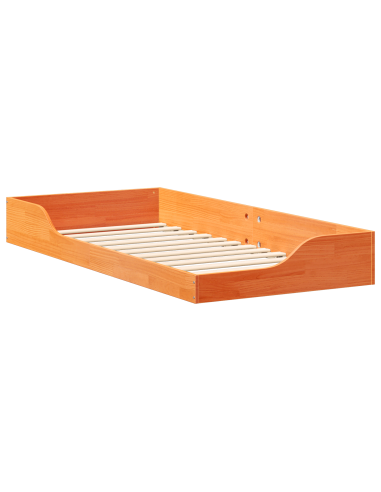 Struttura del letto Marrone cerato 90 x 200 cm Pino massello