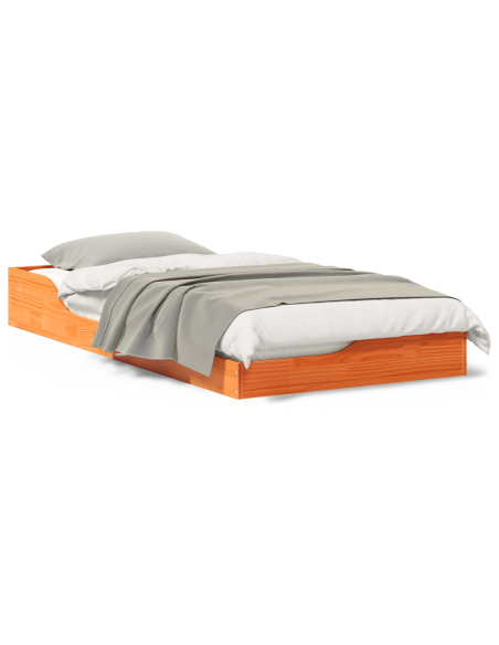 Struttura letto a terra Cera marrone 90 x 190 cm